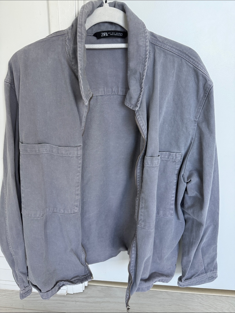 Zara Gray Washed Utility Jacket